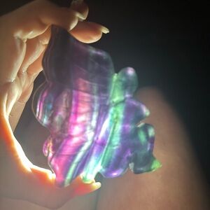 Iridescent Purple-Green Shell Shaped Resin Accessory